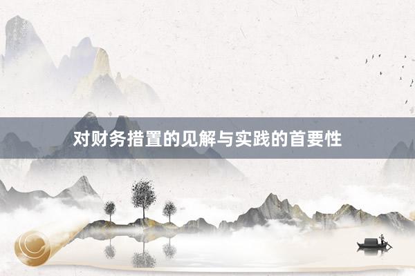 对财务措置的见解与实践的首要性